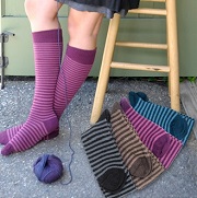 Striped Alpaca Knee Socks