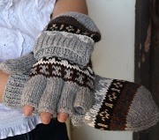 Deluxe Hand Knit Hooded Alpaca Gloves 