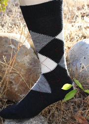 Black Mens Argyle Socks for sale by Purely Alpaca